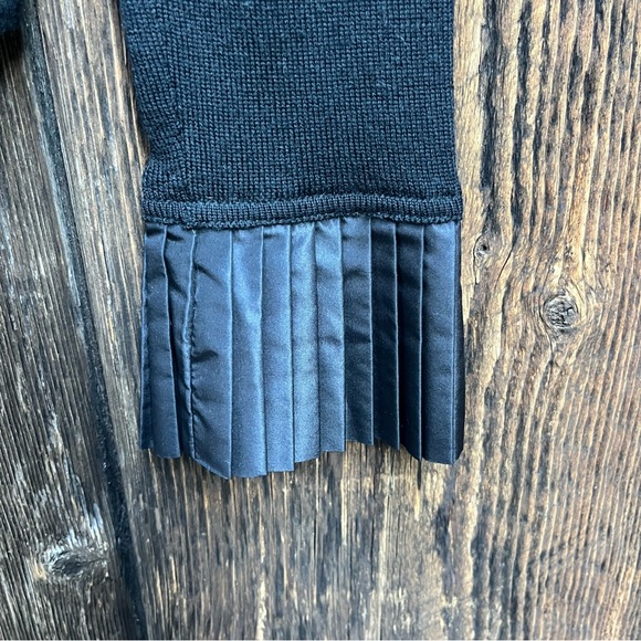 Saks Fifth Avenue Black Pleated Collar Top - Picture 5 of 9